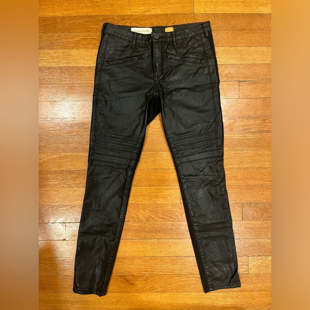 Anthropologie Pilcro Faux Leather Moto Legging